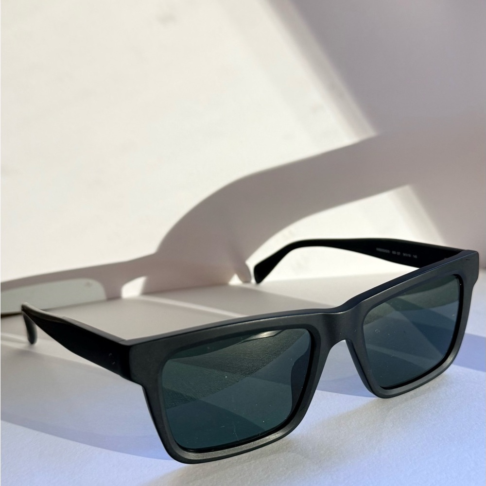 Matte Black Rectangular Rag & Bone Sunglasses - image 1